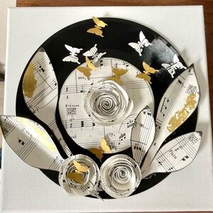 Vintage sheet music 3D vinyl record art